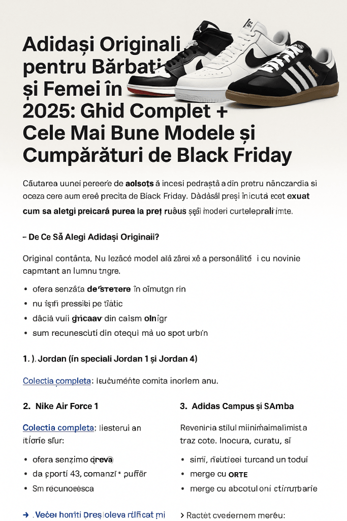 Adidași pentru Bărbați și Femei în 2025: Ghid Complet + Cele Mai Bune Modele și Cumpărături de Black Friday - ShoeResidence