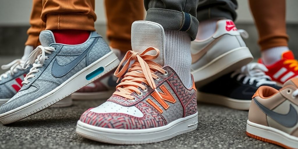 Pereche de sneakersi colorati si moderni.