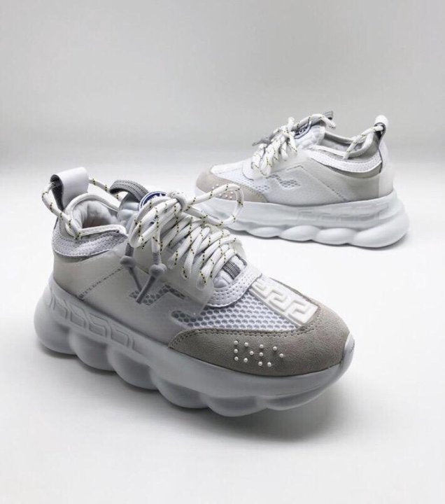 Versace Chain Reaction Alb: Eleganța Modernă care Redefinește Luxul - ShoeResidence