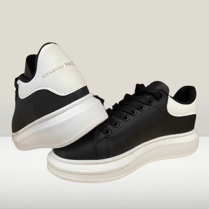 Alexander McQueen Black sneakers with white heel