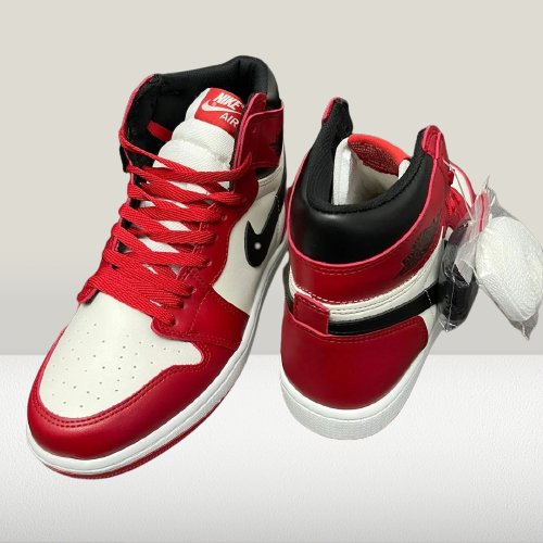 Detailed look at the red and white Jordan 1 Chicago