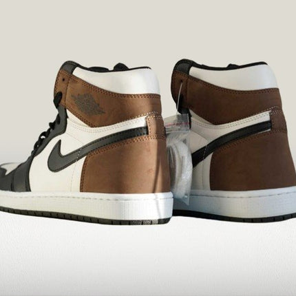 Heel view of jordan 1 mocha