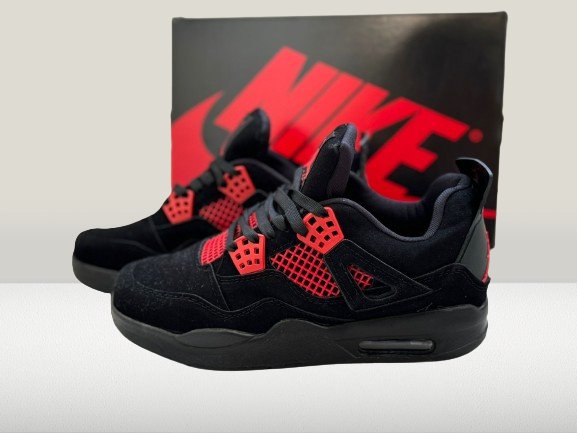 Jordan 4 Red with black and red accents