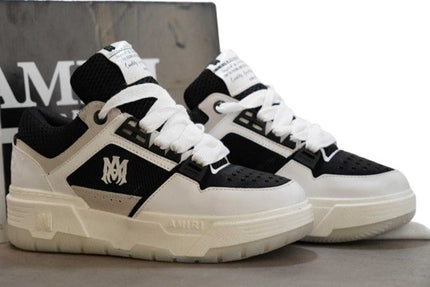 close up view of amiri ma1 sneakers