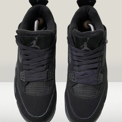 Jordan 4 Black Cat Leather [FULL - BOX] - ShoeResidenceJordan 4 Black Cat top - down view Jordan 4364 adidas jordan4 black cat4 black cat adidas jordan3