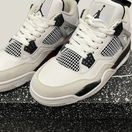 Jordan 4 Military Black Leather [Full - Box] - ShoeResidenceJordan 4 Military Black studio view side view Jordan 43744 black4 jordan3