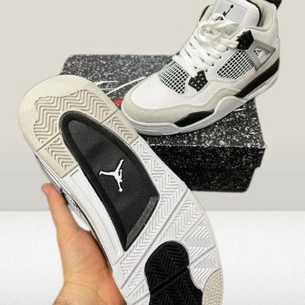 Jordan 4 Military Black Leather [Full - Box] - ShoeResidenceJordan 4 Military Black backside view with logoJordan 43744 black4 jordan7