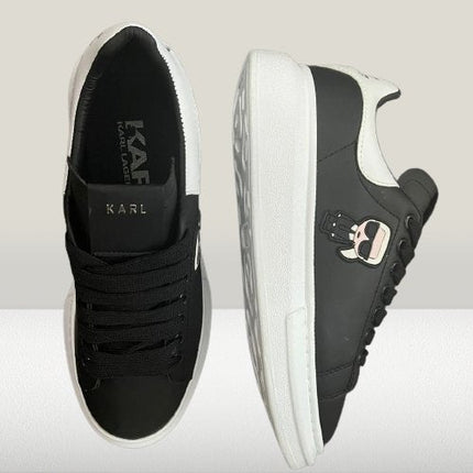 Karl Lagerfeld - Black Leather [40% OFF] - ShoeResidenceBlack and white contrast Karl Lagerfeld shoes with heel brandingKarl Lagerfeld36adidas alb karl lagerfeldadidas negurAdidasi Dama Karl17