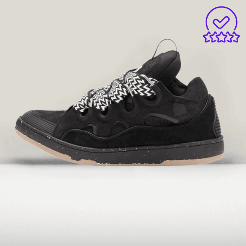 Lanvin Leather Curb Sneakers Black | Cumpără Pantofi Lux Originali
