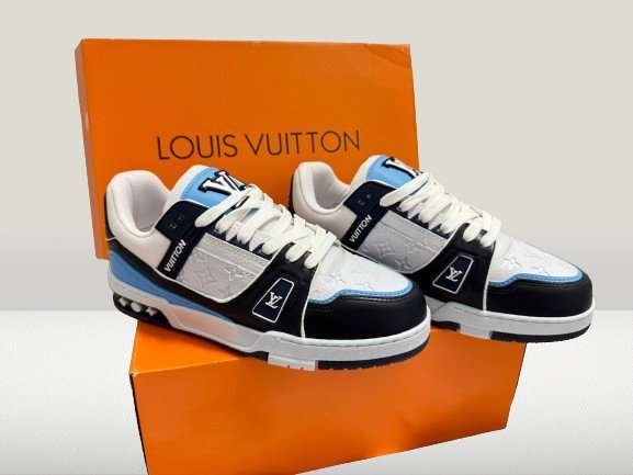 LV Louis Vuitton Pantofi Sport Alb-Albastru Ediția 2025 | ShoeResidence