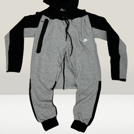 Vedere detaliată a setului Nike Tech Fleece GRI-NEGRU