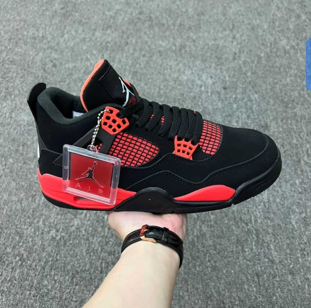 side view of Jordan 4 Red Thunder