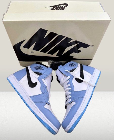 top-down view of Jordan 1 University blue