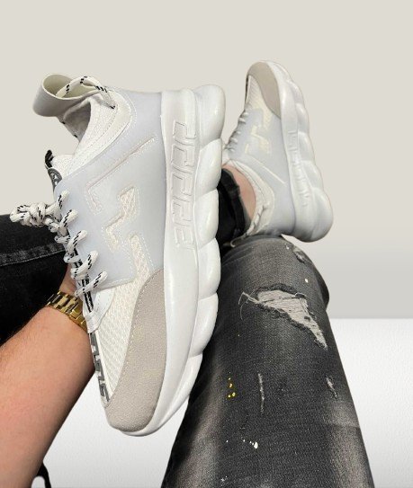 Versace Chain Reaction Sneakers Albi – Colecția 2025 | ShoeResidence