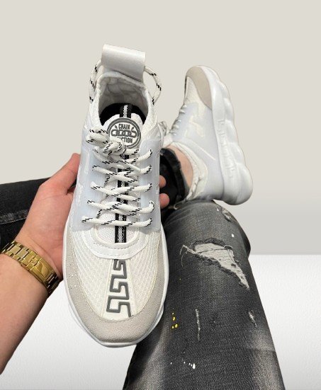 Versace Chain Reaction Sneakers Albi – Colecția 2025 | ShoeResidence