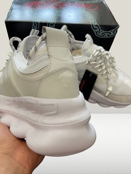 Versace Chain Reaction Alb Piele Naturală | Full-Box | Transport
