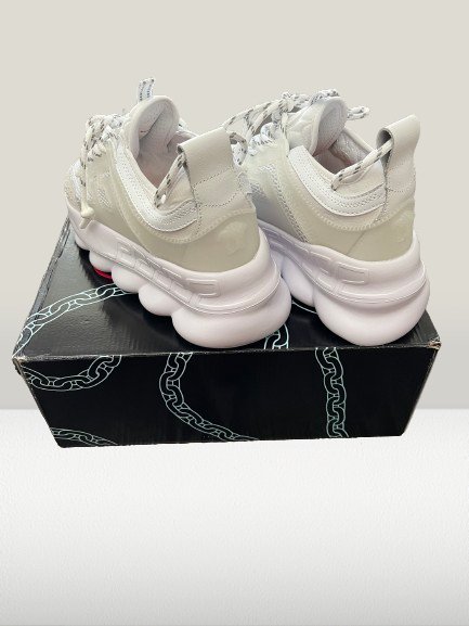 Versace Chain Reaction Alb Piele Naturală | Full-Box | Transport